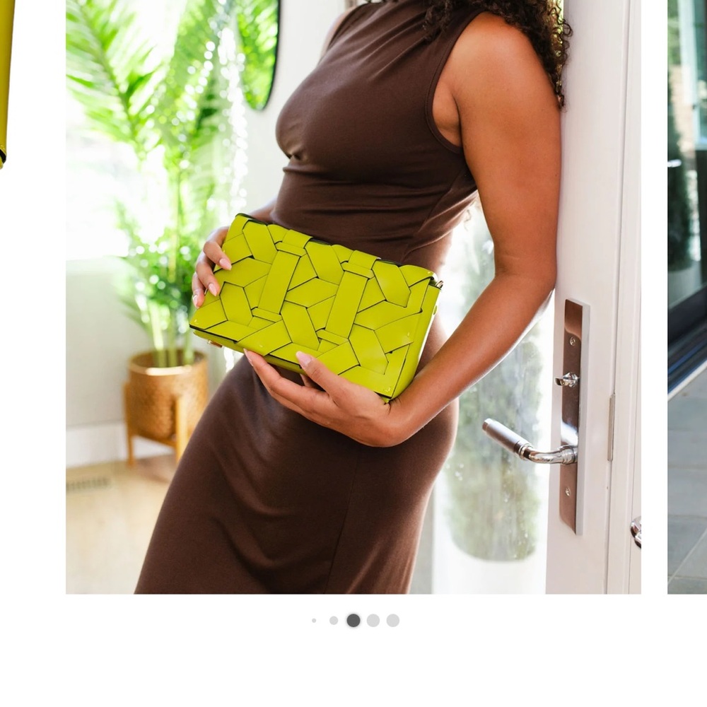 The Bag Icon Geometric Lime Green Purse